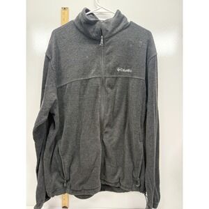 Columbia Charcoal Gray Full Zip Mock Neck Fleece Jacket Men's XL